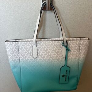 Micheal Kors Sinclair Ocean Blue tote bag